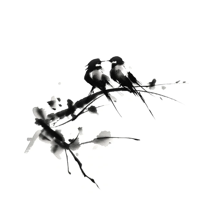 Ink artwork accompanying When the Birds fell silent