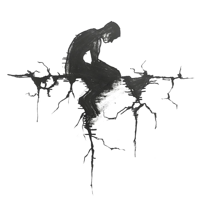 Ink artwork accompanying The Way of walking Alone