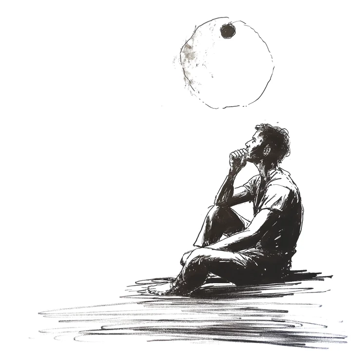 Ink artwork accompanying The Way of walking Alone