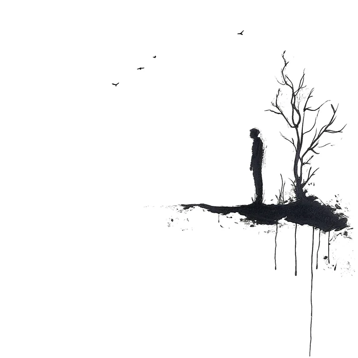 Ink artwork accompanying The Way of walking Alone