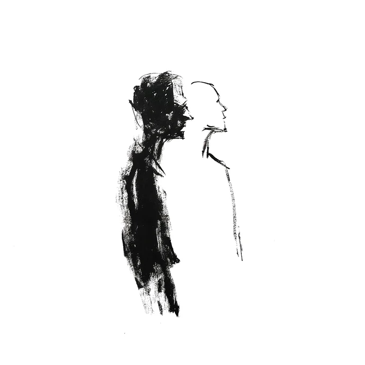 Ink artwork accompanying The Way of walking Alone
