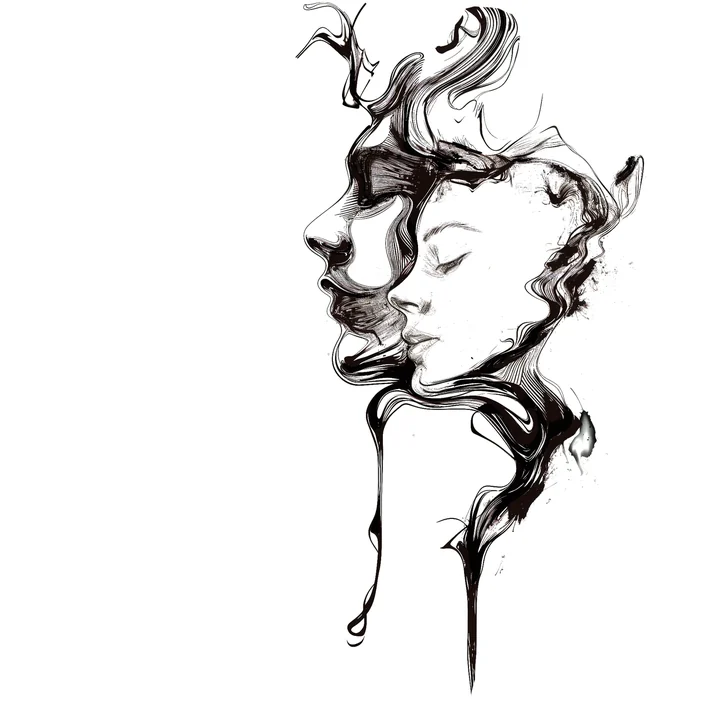 Ink artwork accompanying The Way of walking Alone