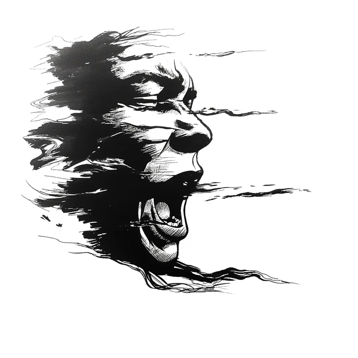 Ink artwork accompanying The Way of walking Alone