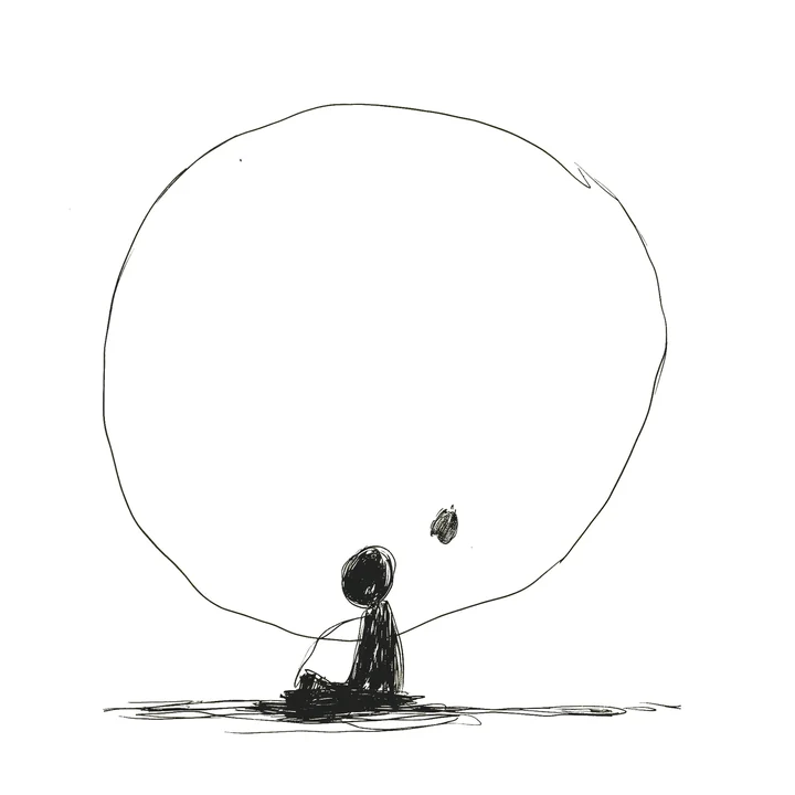 Ink artwork accompanying The Way of walking Alone