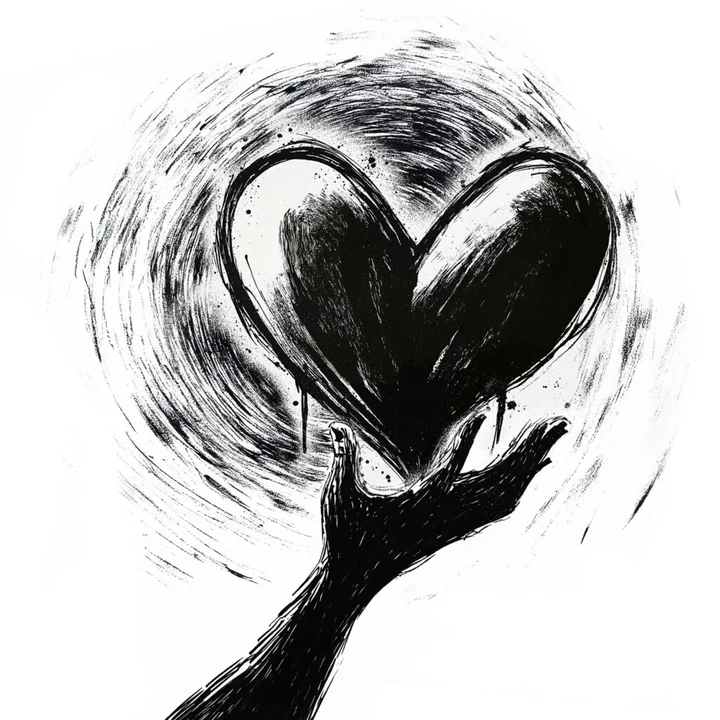 Ink artwork accompanying The Eternal Touch: Love Beyond Time