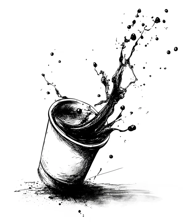Ink artwork accompanying KFC-Belval